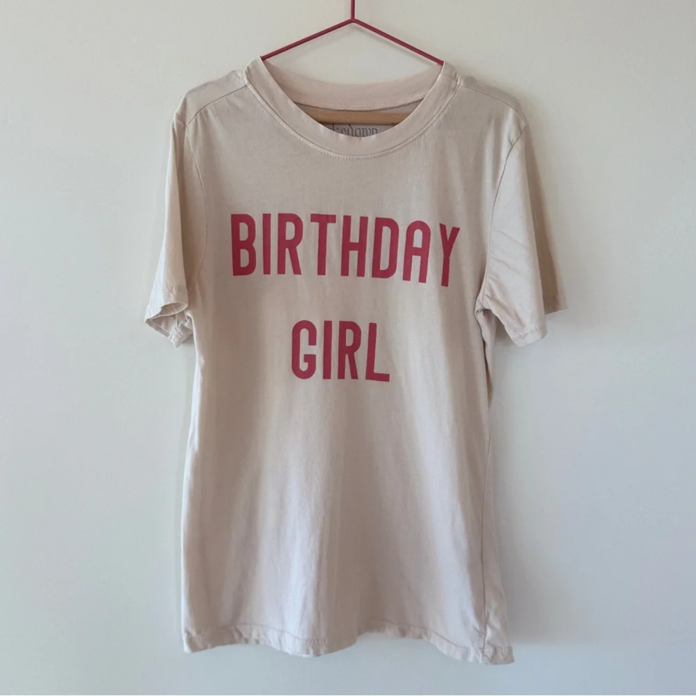 Brokedown Clothing Birthday Girl Graphic Tee Pink Size 6 USA